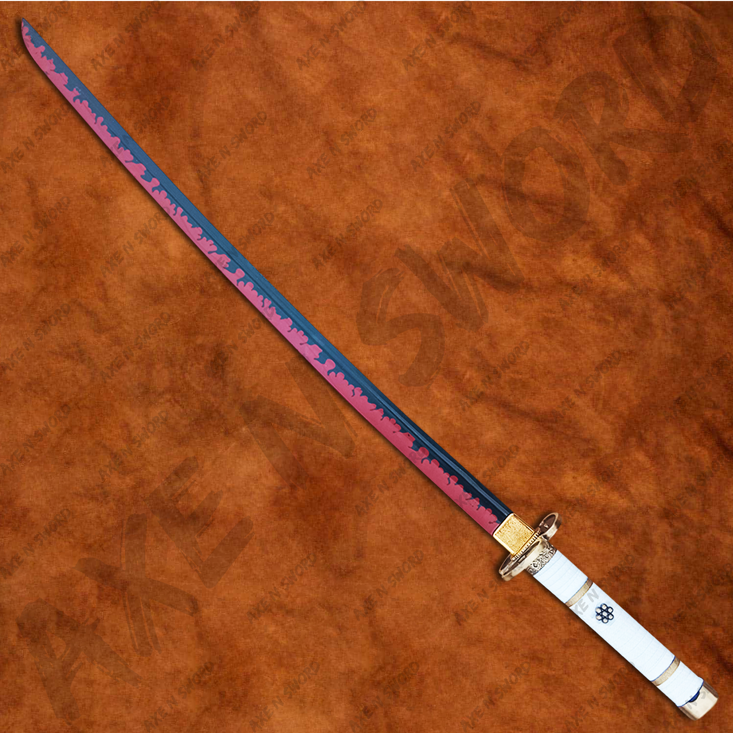 Roronoa Zoro's Ame no Habakiri White Katana Sword with Stand & Sheath from One Piece