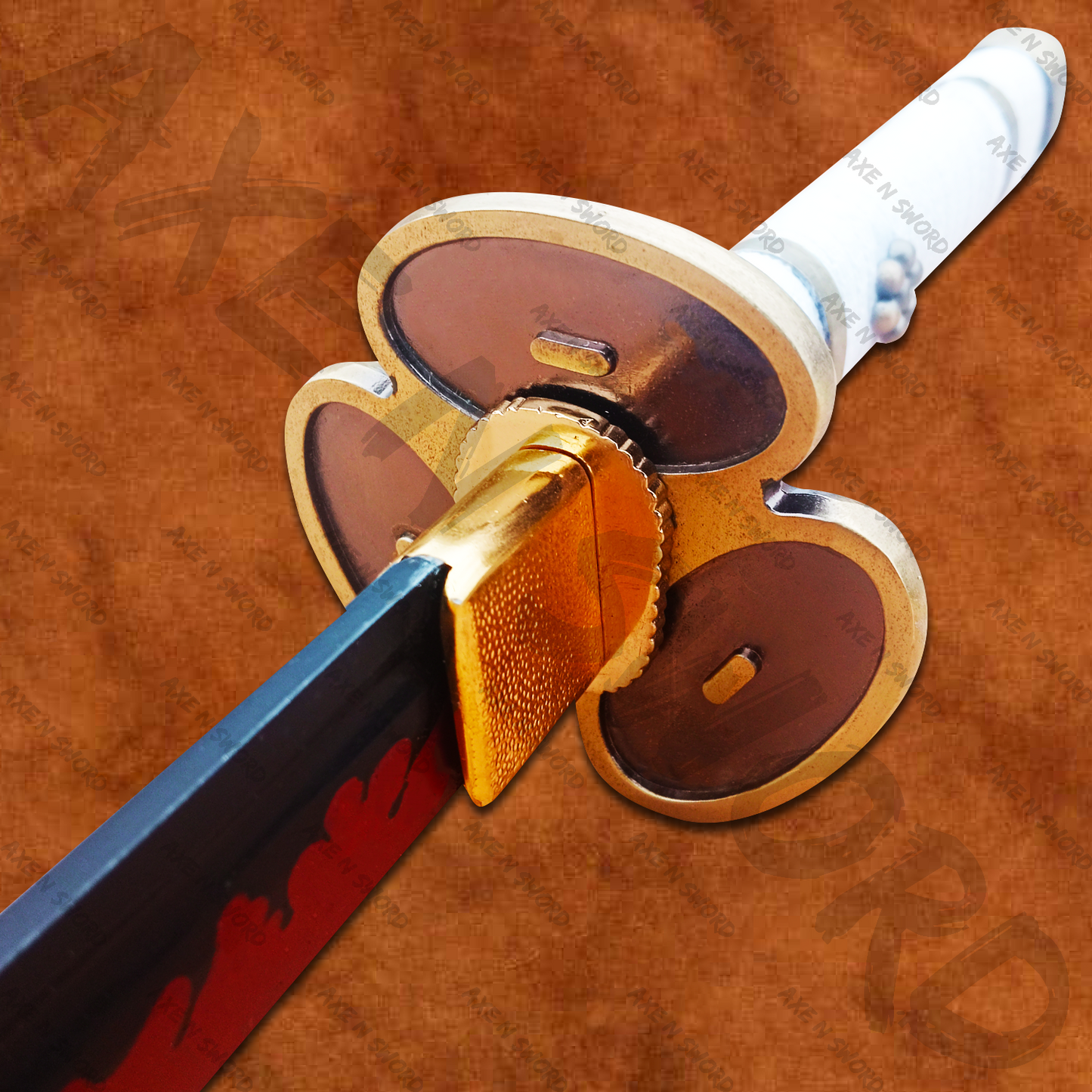 Roronoa Zoro's Ame no Habakiri White Katana Sword with Stand & Sheath from One Piece