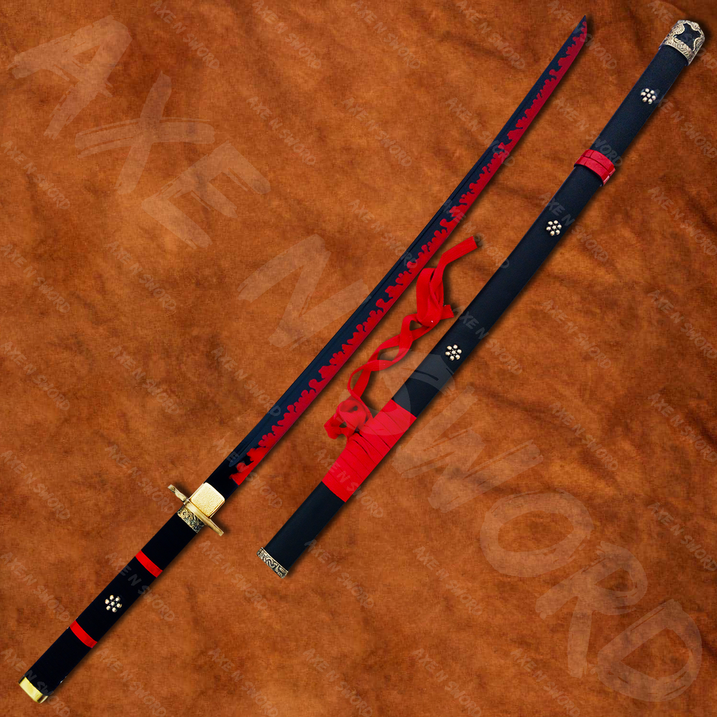 Roronoa Zoro's Black Enma Sword with Stand & Sheath from One Piece
