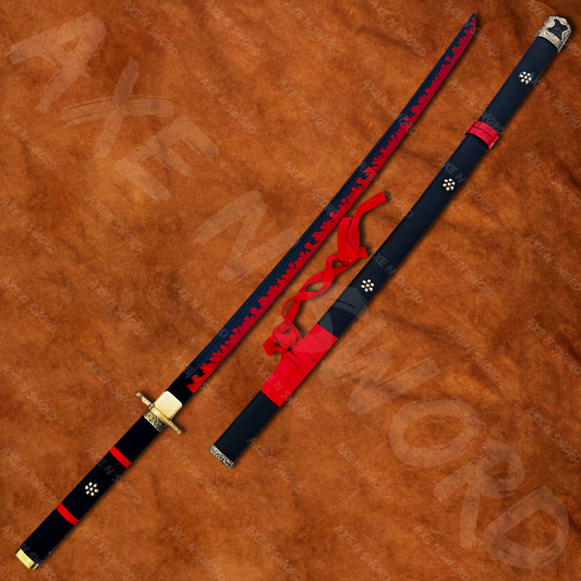Roronoa Zoro's Black Enma Sword with Stand & Sheath from One Piece