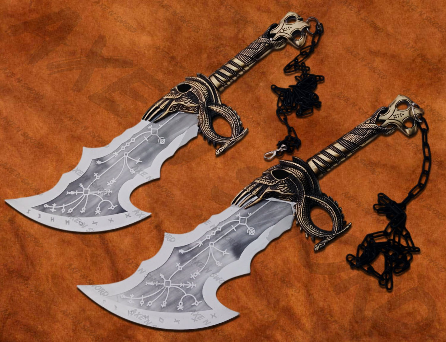 Kratos Chaos Blades Knives Level-VI with stand & sheath from God of War