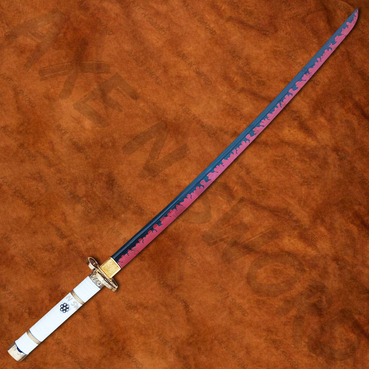 Roronoa Zoro's Ame no Habakiri White Katana Sword with Stand & Sheath from One Piece