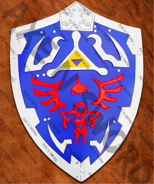 Link's Hylian Blue Shield with stand from The Legend of Zelda