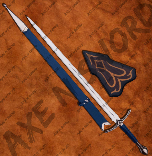 Gandalf's Glamdring Sword Blue w/ stand & sheath from The Lord of The Rings