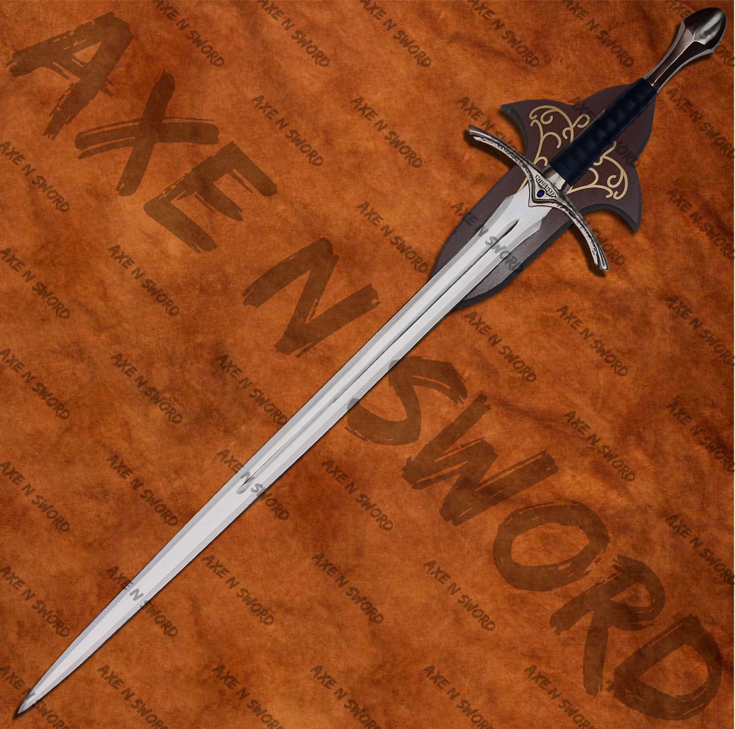 Gandalf's Black Glamdring Sword with stand & sheath from The Hobbit