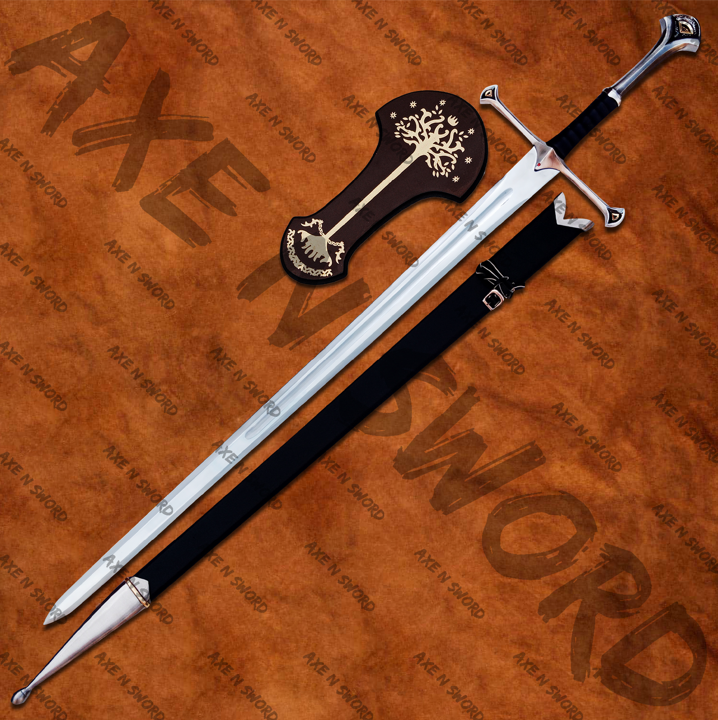 Aragorn's Narsil Sword with stand & sheath from The Lord of The Rings