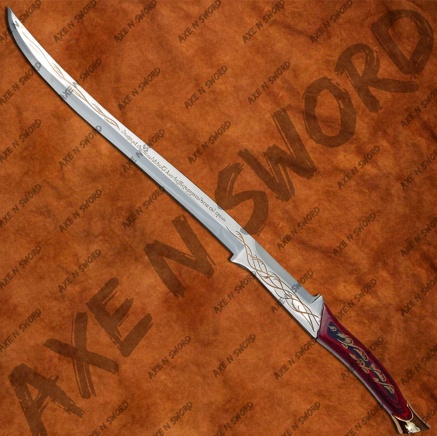 Arwen's Red Hadhafang Sword with stand & sheath from Lord of The Rings