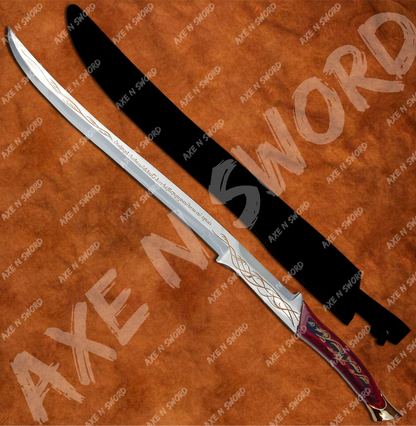 Arwen's Red Hadhafang Sword with stand & sheath from Lord of The Rings