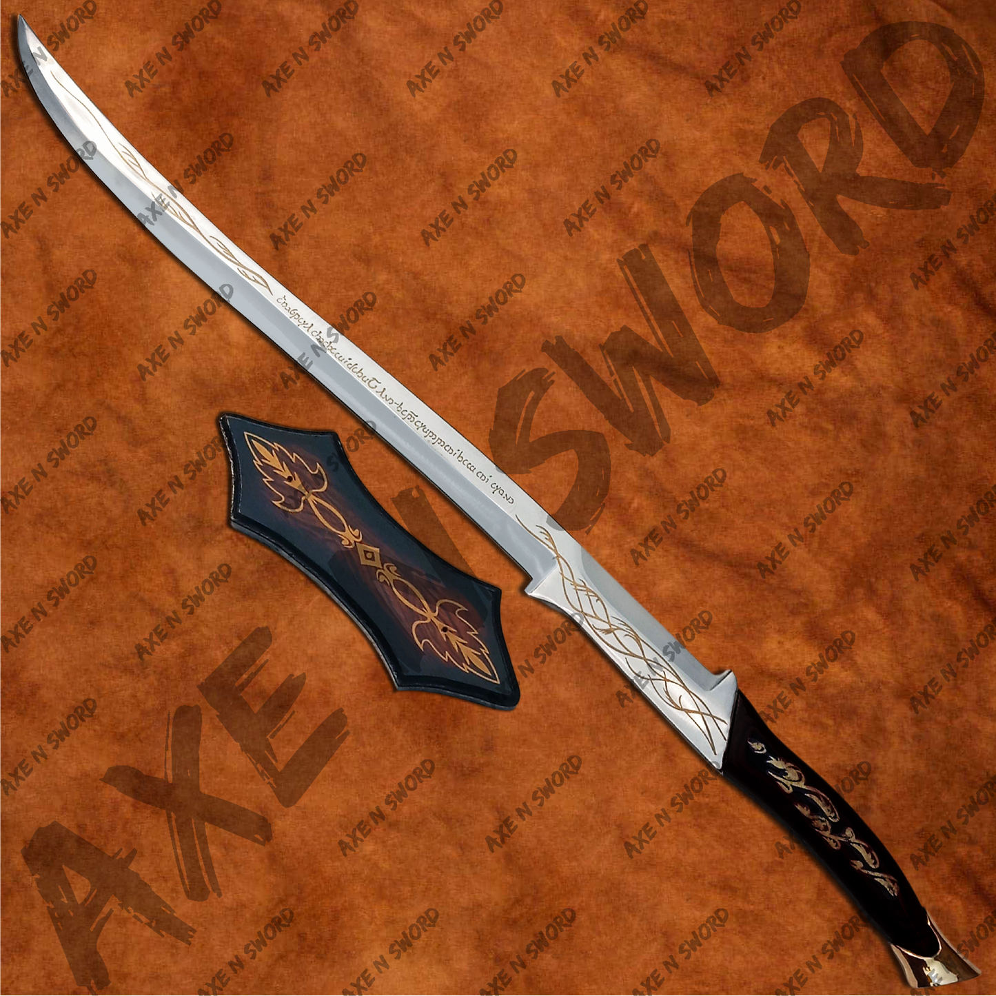 Elrond's HadhaFang Sword with Stand & Sheath from Lord of The Rings