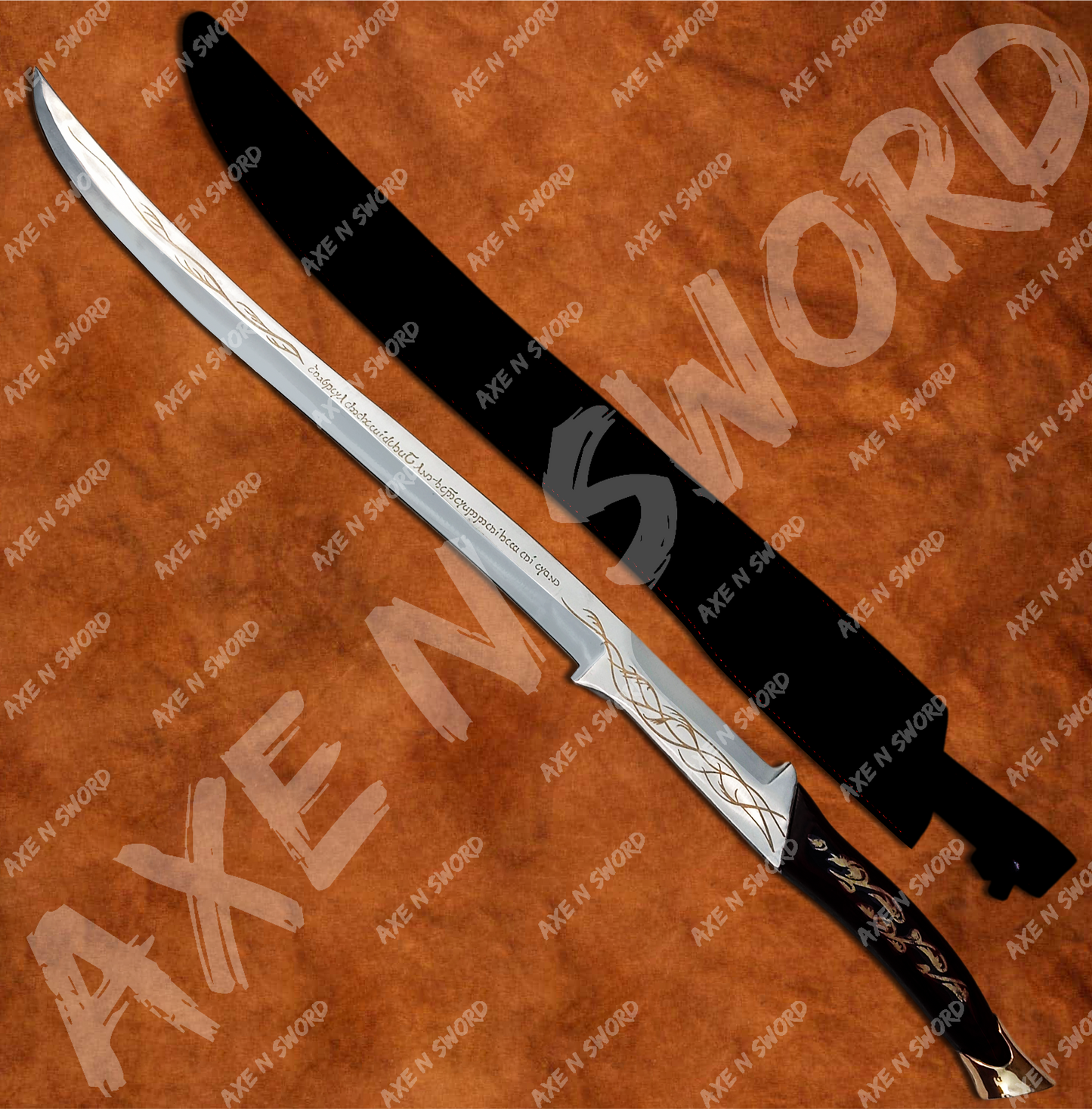 Elrond's HadhaFang Sword with Stand & Sheath from Lord of The Rings