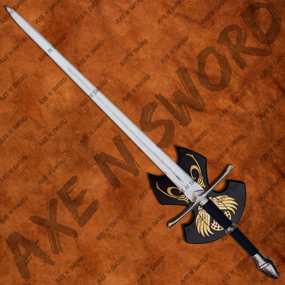 Dark Edition Aragorn's Strider Sword (Black) with knife,stand & sheath from The Lord of The Rings