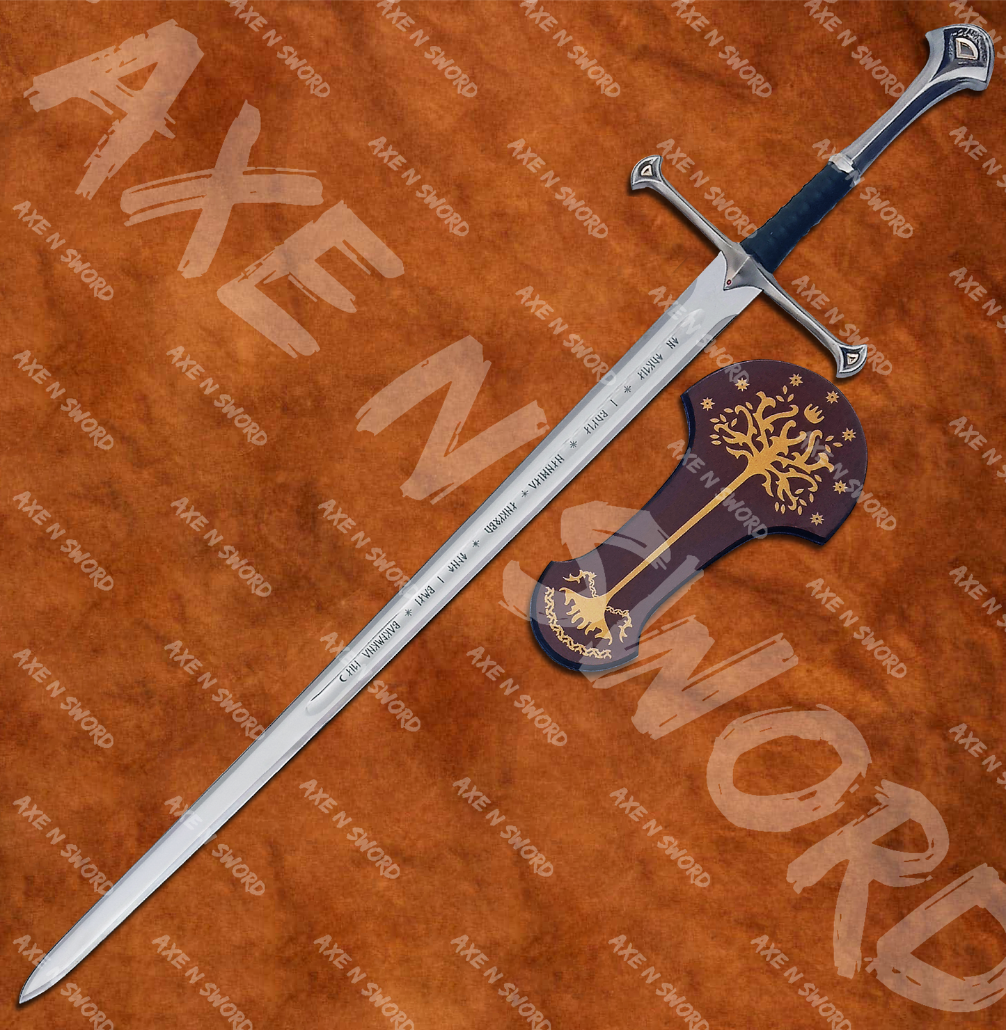 Aragorn's Anduril Sword with stand & sheath from The Lord of The Rings