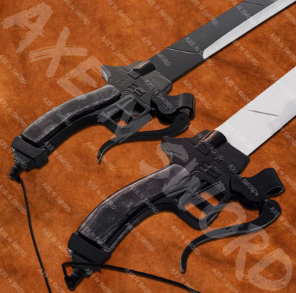 Yeager's Ultrahard Metal Swords Pair with sheath and stand from Attack on Titan (AOT)