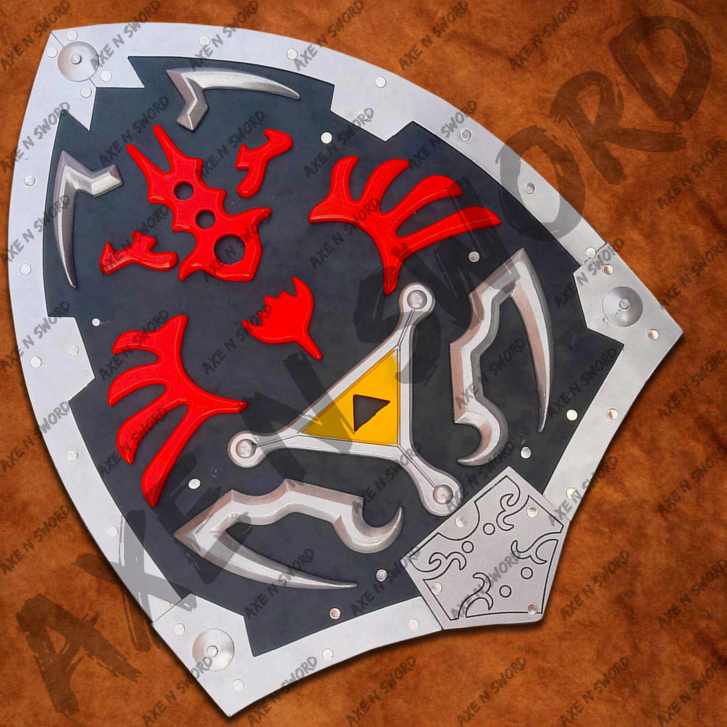 Link's Hylian Black Shield with stand from The Legend of Zelda