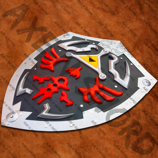 Link's Hylian Black Shield with stand from The Legend of Zelda